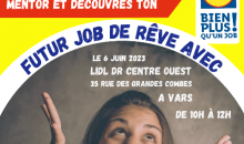 Vous avez entre 18 et 35 ans ? Vous cherchez un job ? Vous aimez les escapes games ?   Alors rendez-vous le mardi 6 juin 2023 de 10h à 12h sur leur site de Vars* pour participer à l'escape game de LIDL organisé avec l’association NQT pour dénicher de